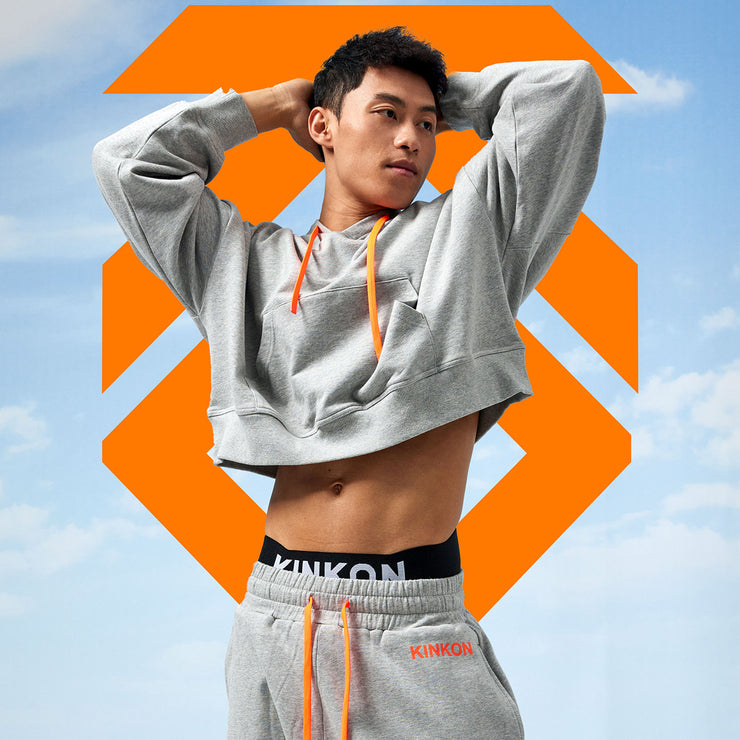 KINKON Cropped Hoodie Melange