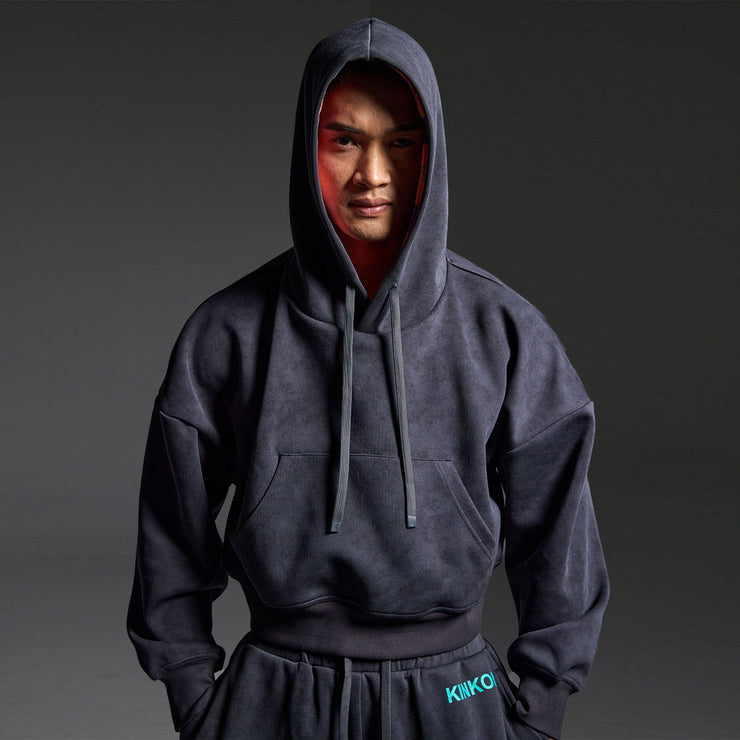 KINKON Cropped Hoodie Dark Gray